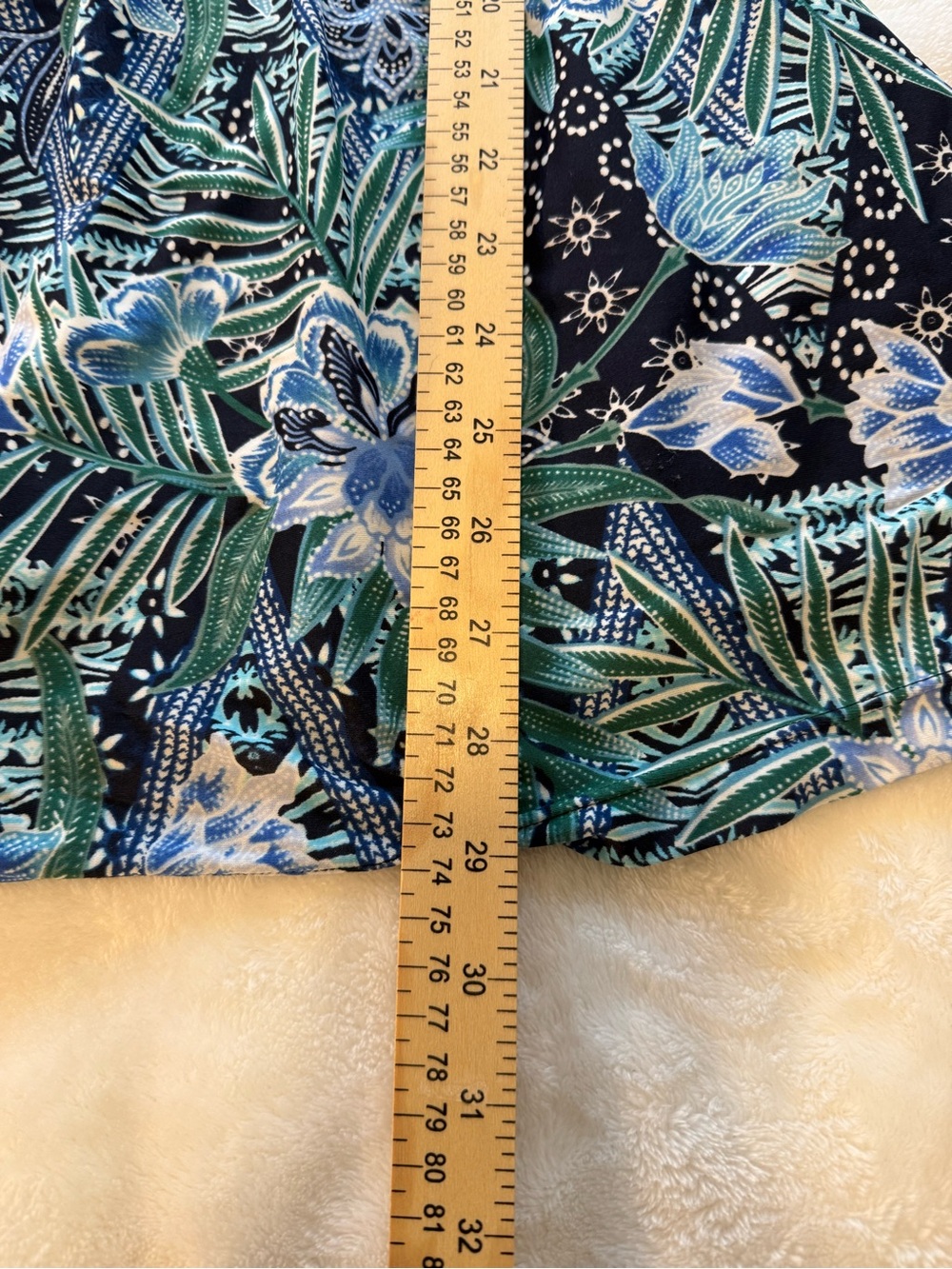 Maxine of Hollywood Swim Dress Size 14 Floral Print Skirted Swimsuit Blue Green - Picture 11 of 13